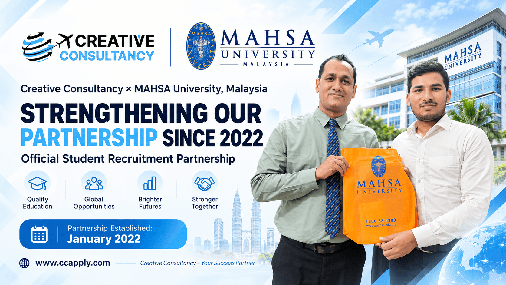 Creative Consultancy Strengthens Its Partnership with MAHSA University, Malaysia, Supporting Student Admissions Since 2022