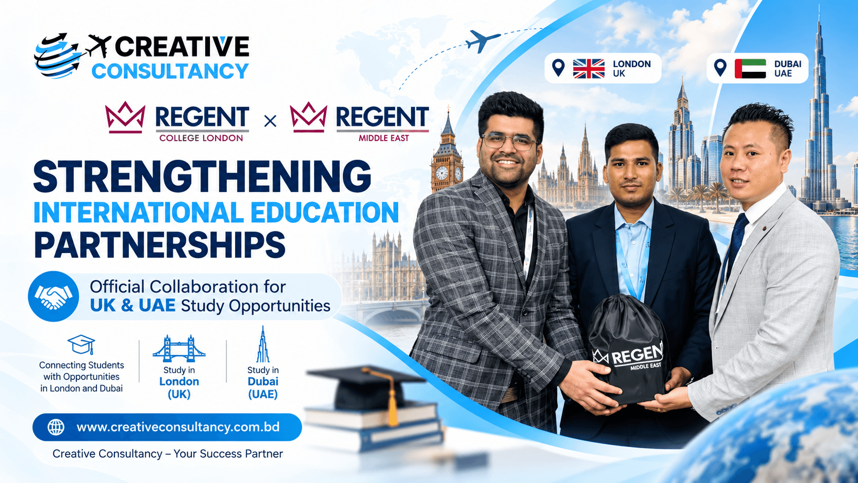 Creative Consultancy Collaborates with Regent College London and Regent Middle East to Expand UK and Dubai Study Opportunities