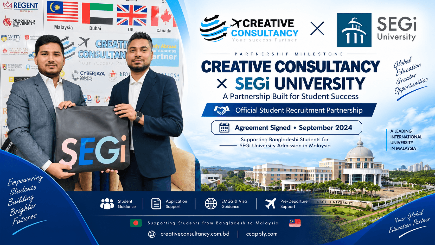 Creative Consultancy Partners with SEGi University Malaysia to Strengthen Student Admission Support in Bangladesh